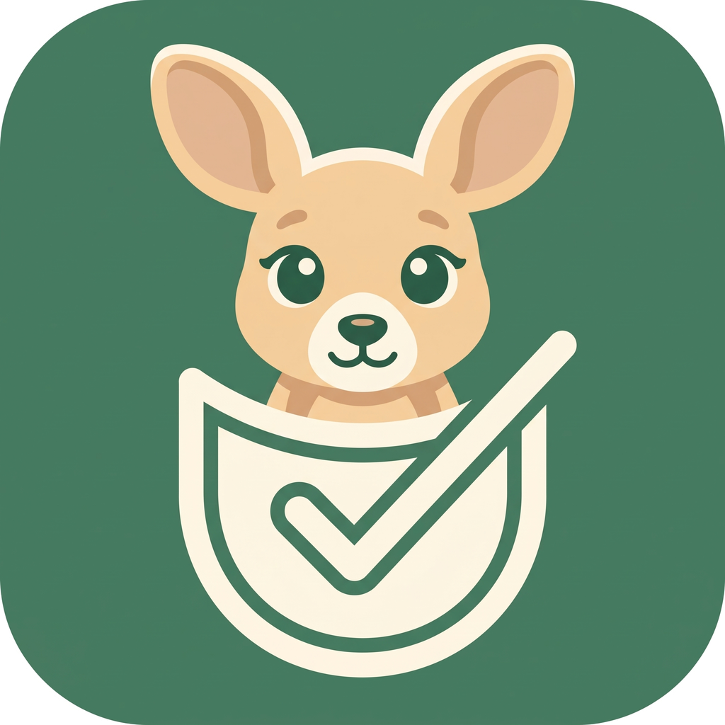 The Joey logo: a joey in a pocket with a tick